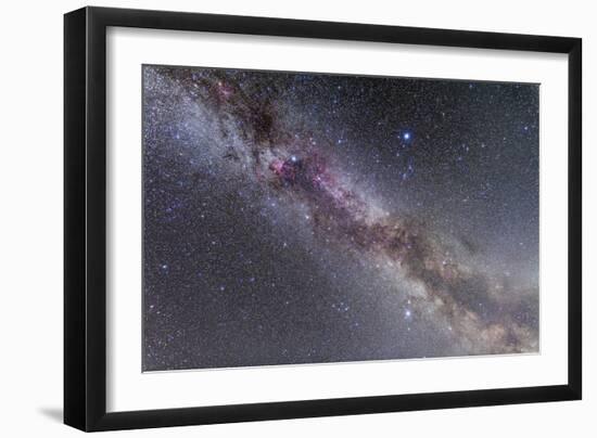 The Summer Triangle Stars in the Milky Way Through Cygnus, Lyra and Aquila-null-Framed Photographic Print