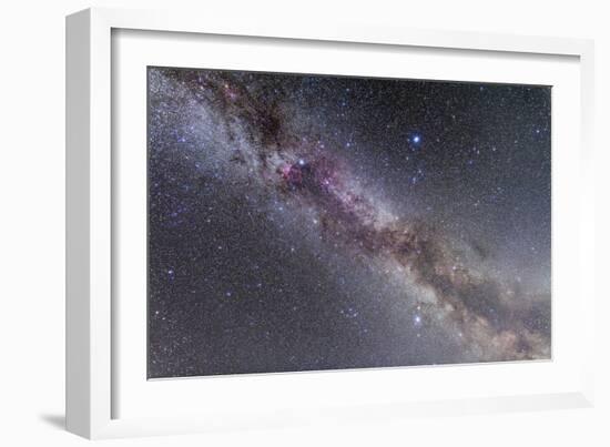 The Summer Triangle Stars in the Milky Way Through Cygnus, Lyra and Aquila-null-Framed Photographic Print