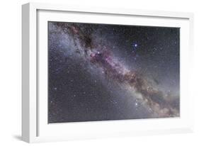 The Summer Triangle Stars in the Milky Way Through Cygnus, Lyra and Aquila-null-Framed Photographic Print