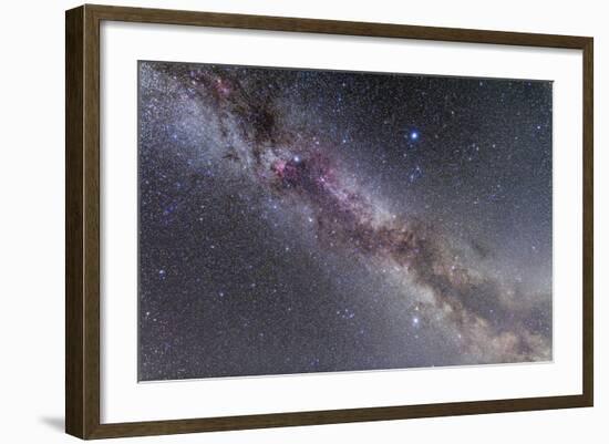 The Summer Triangle Stars in the Milky Way Through Cygnus, Lyra and Aquila-null-Framed Photographic Print