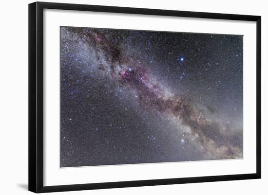 The Summer Triangle Stars in the Milky Way Through Cygnus, Lyra and Aquila-null-Framed Photographic Print