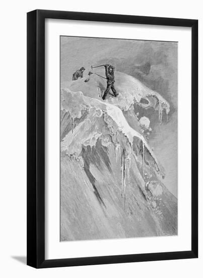 The Summit of the Moming Pass in 1864, The Ascent of the Matterhorn-James Mahoney-Framed Giclee Print