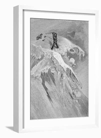 The Summit of the Moming Pass in 1864, The Ascent of the Matterhorn-James Mahoney-Framed Giclee Print