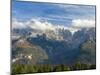 The summits of Brenta mountain range towering above Madonna di Campiglio.-Martin Zwick-Mounted Premium Photographic Print