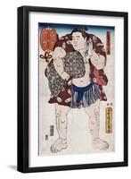 The Sumo Wrestler Ichiriki of the East Side, Japanese Wood-Cut Print-Lantern Press-Framed Art Print