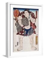 The Sumo Wrestler Ichiriki of the East Side, Japanese Wood-Cut Print-Lantern Press-Framed Art Print