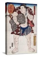 The Sumo Wrestler Ichiriki of the East Side, Japanese Wood-Cut Print-Lantern Press-Stretched Canvas