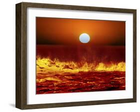 The Sun and Ocean Waves in Miramar, Argentina-Stocktrek Images-Framed Photographic Print