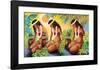 The Sun at the Source of Life, Hawaiian Hula Girls-Warren Rapozo-Framed Giclee Print