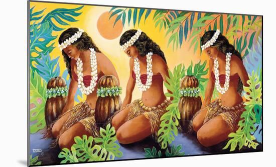The Sun at the Source of Life, Hawaiian Hula Girls-Warren Rapozo-Mounted Giclee Print