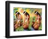 The Sun at the Source of Life, Hawaiian Hula Girls-Warren Rapozo-Framed Art Print