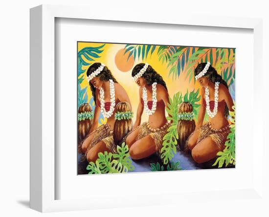 The Sun at the Source of Life, Hawaiian Hula Girls-Warren Rapozo-Framed Art Print