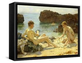 The Sun Bathers-Henry Scott Tuke-Framed Stretched Canvas