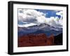 The Sun Breaks Through the Clouds to Highlight the Summit of Pikes Peak-null-Framed Premium Photographic Print