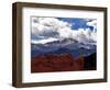 The Sun Breaks Through the Clouds to Highlight the Summit of Pikes Peak-null-Framed Photographic Print