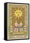 The Sun Depicted on a Tarot Card-null-Framed Stretched Canvas