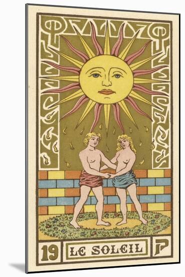 The Sun Depicted on a Tarot Card-null-Mounted Art Print