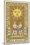 The Sun Depicted on a Tarot Card-null-Mounted Art Print