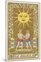 The Sun Depicted on a Tarot Card-null-Mounted Art Print