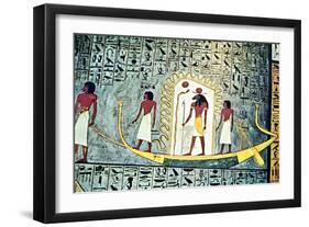 The Sun God Ra, Boat Scene-null-Framed Giclee Print