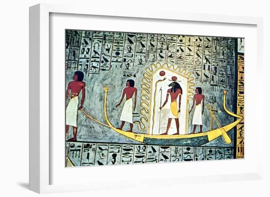 The Sun God Ra, Boat Scene-null-Framed Giclee Print