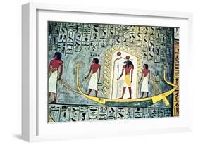 The Sun God Ra, Boat Scene-null-Framed Giclee Print