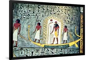 The Sun God Ra, Boat Scene-null-Framed Giclee Print