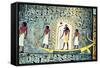 The Sun God Ra, Boat Scene-null-Framed Stretched Canvas