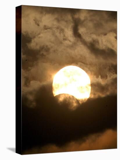 The Sun is Seen During the Solar Eclipse, in Madras, India-null-Stretched Canvas