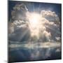 The Sun on Dramatic Sky over Sea-Kletr-Mounted Art Print