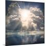 The Sun on Dramatic Sky over Sea-Kletr-Mounted Art Print