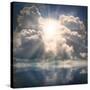 The Sun on Dramatic Sky over Sea-Kletr-Stretched Canvas