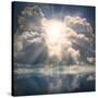 The Sun on Dramatic Sky over Sea-Kletr-Stretched Canvas