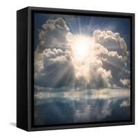 The Sun on Dramatic Sky over Sea-Kletr-Framed Stretched Canvas