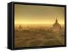 The Sun Rises across the 2000+ Temples and Pagodas at Bagan in the Country of Burma (Myanmar)-Kyle Hammons-Framed Stretched Canvas