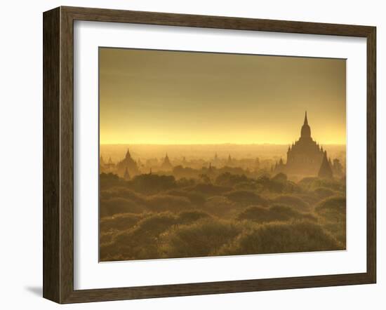 The Sun Rises across the 2000+ Temples and Pagodas at Bagan in the Country of Burma (Myanmar)-Kyle Hammons-Framed Photographic Print