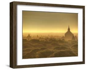 The Sun Rises across the 2000+ Temples and Pagodas at Bagan in the Country of Burma (Myanmar)-Kyle Hammons-Framed Photographic Print