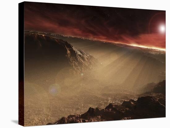 The Sun Rises over Gale Crater, Mars-Stocktrek Images-Stretched Canvas