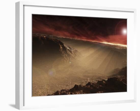 The Sun Rises over Gale Crater, Mars-Stocktrek Images-Framed Photographic Print
