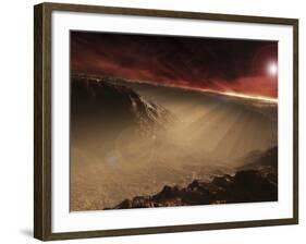 The Sun Rises over Gale Crater, Mars-Stocktrek Images-Framed Photographic Print