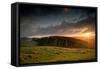 The Sun Rises over Steel Rigg, Northumberland, England-Tim Saxon-Framed Stretched Canvas