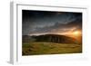 The Sun Rises over Steel Rigg, Northumberland, England-Tim Saxon-Framed Photographic Print