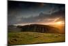 The Sun Rises over Steel Rigg, Northumberland, England-Tim Saxon-Mounted Photographic Print