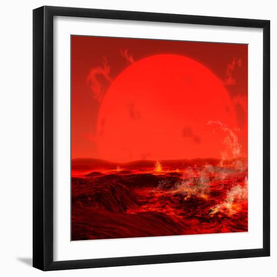 The Sun Seen from a Molten Earth 3 Billion Years from Now-Stocktrek Images-Framed Premium Photographic Print