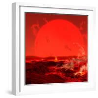 The Sun Seen from a Molten Earth 3 Billion Years from Now-Stocktrek Images-Framed Photographic Print