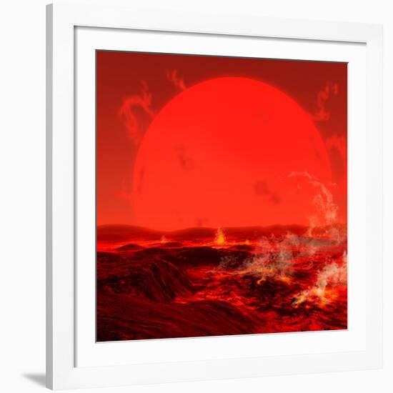 The Sun Seen from a Molten Earth 3 Billion Years from Now-Stocktrek Images-Framed Photographic Print