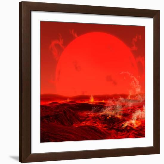 The Sun Seen from a Molten Earth 3 Billion Years from Now-Stocktrek Images-Framed Photographic Print