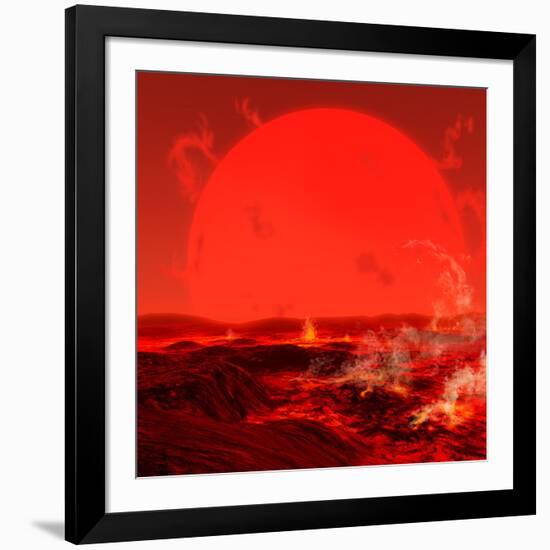 The Sun Seen from a Molten Earth 3 Billion Years from Now-Stocktrek Images-Framed Photographic Print