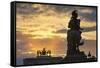 The Sun Sets behind Arc De Triomph Du Carrousel.-Jon Hicks-Framed Stretched Canvas