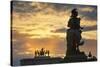 The Sun Sets behind Arc De Triomph Du Carrousel.-Jon Hicks-Stretched Canvas